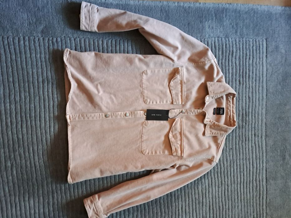 Jacheta de blugi stil camasa,roz prafuit,XL,midel Dsquared