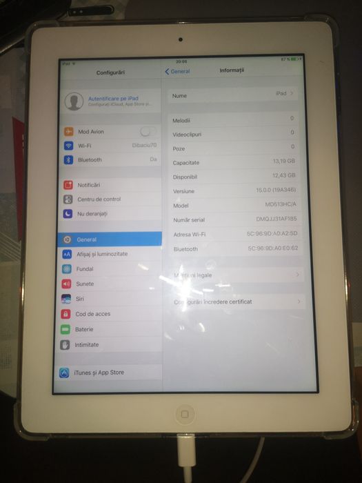 Apple iPad generatia a 4-a, Ecran Retina, 16GB, Wi-Fi, Alb