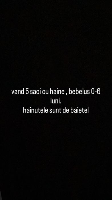 5 saci cu hainute pentru bebelusi 0-6 luni