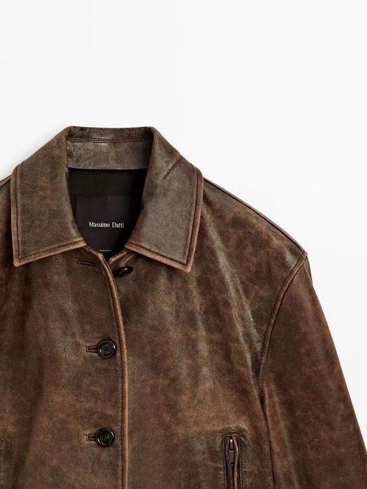 Geacă Massimo Dutti Piele Naturală mărimea S și M colecție nouă noi .