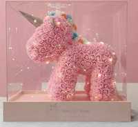 Unicorn trandafiri spuma cutie cadou diverse culori 40 cm