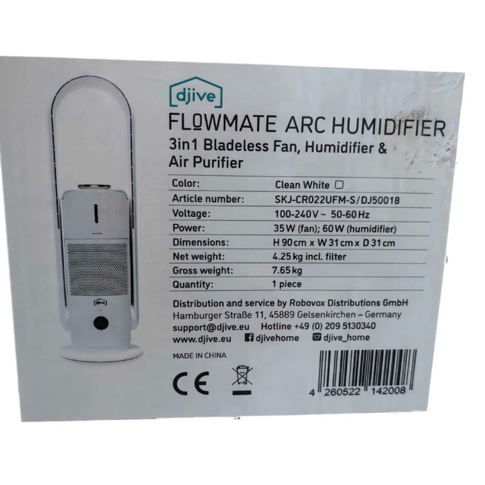 Djive Flowmate ARC 3 в 1 – Овлажнител, Пречиствател и Вентилатор