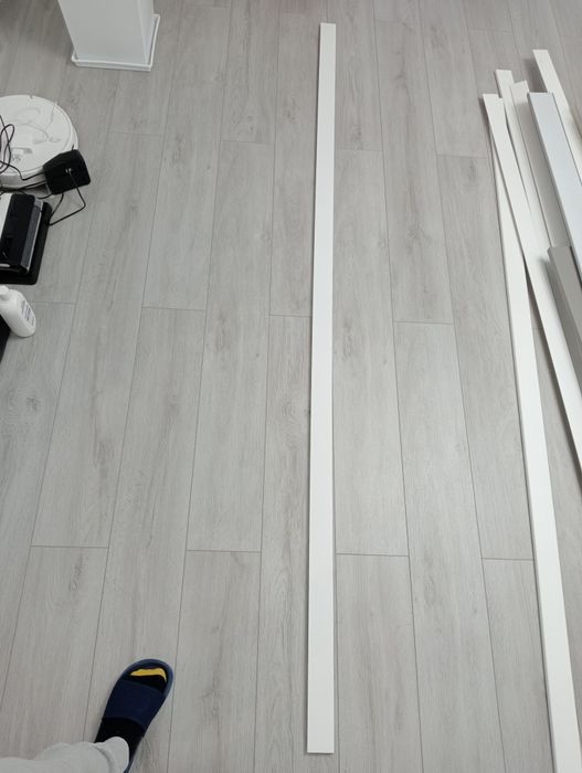 Plinta parchet MDF SET, alb, 2440 x 60 x 19 mm