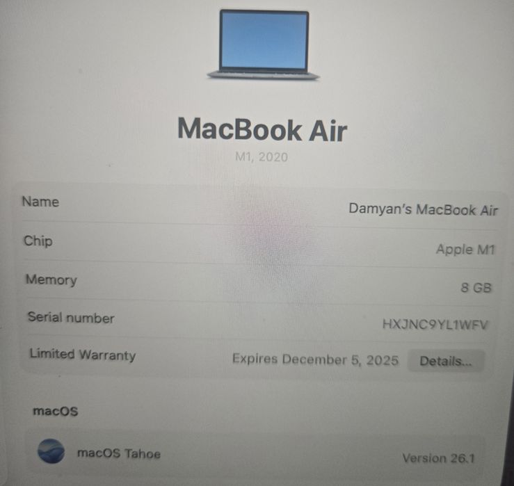 MacBook Air M1 • 8GB/256GB • + Magic Mouse