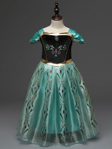 Rochie/rochita Printesa Anna verde- Frozen- accesorii