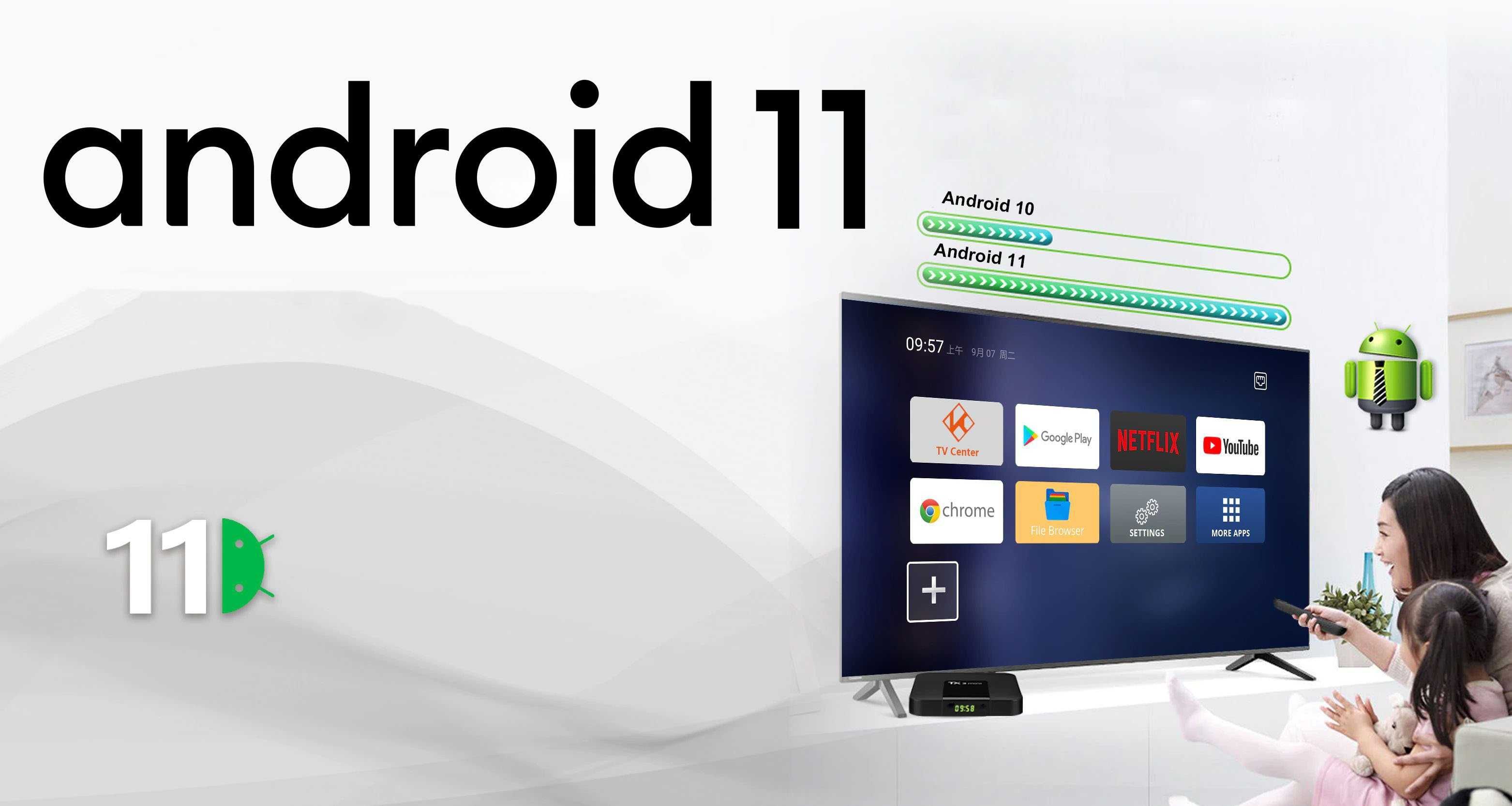 Smart TV Box Android 11, Mini PC, 4 Gb RAM, 32 Gb Stocare