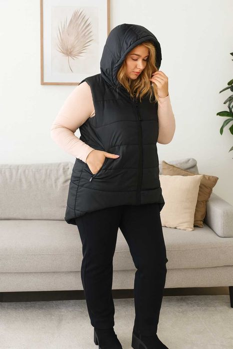 Дамски елек в големи размери /черен/