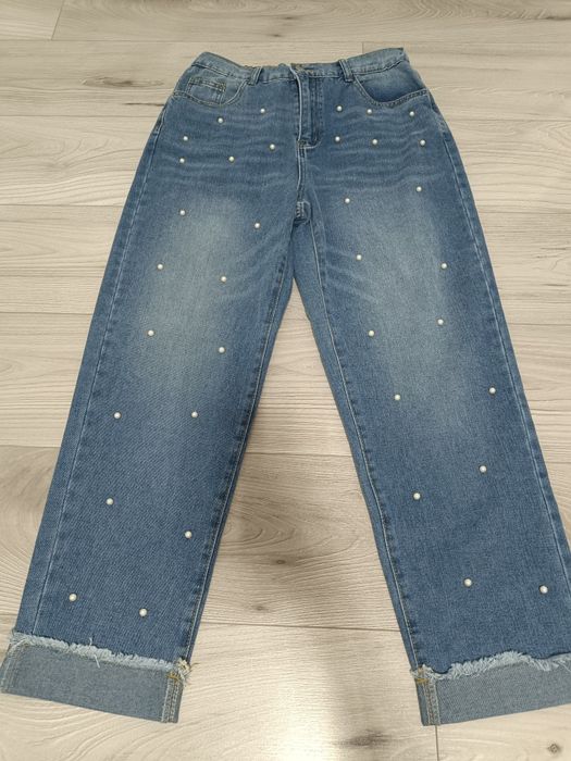 Дамски дънки с перли