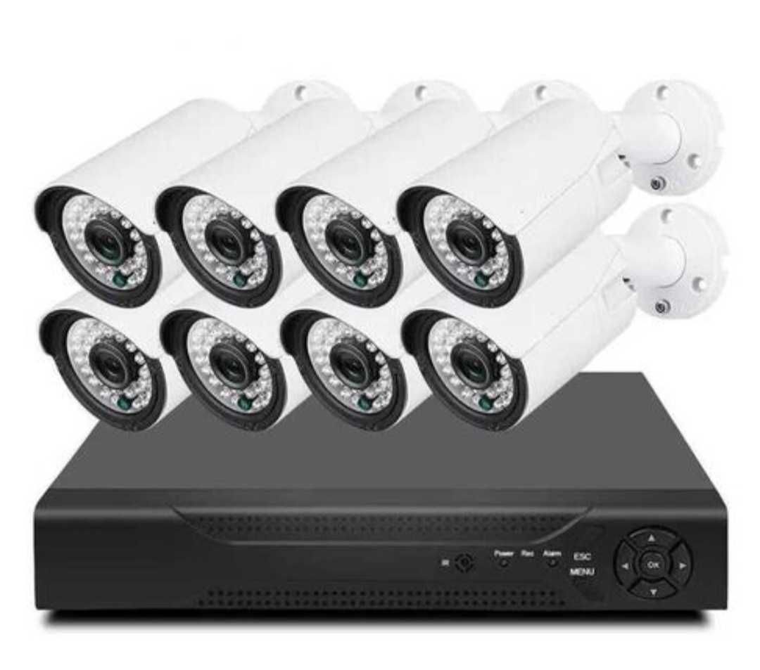 Фабричен пакет с 8 камери и кабели-"CCTV"Комплект за видеонаблюдение