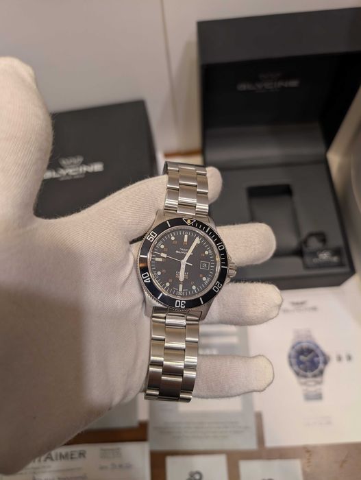ПРОМО! Glycine Combat Sub 42 diver швейцарски часовник пълен комплект