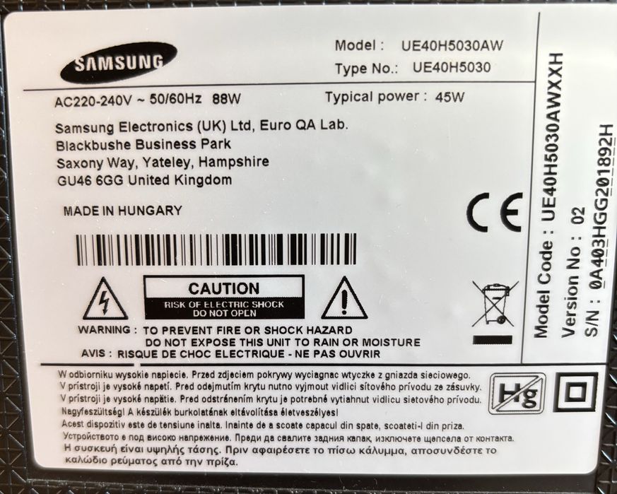 Телевизор SAMSUNG 40’