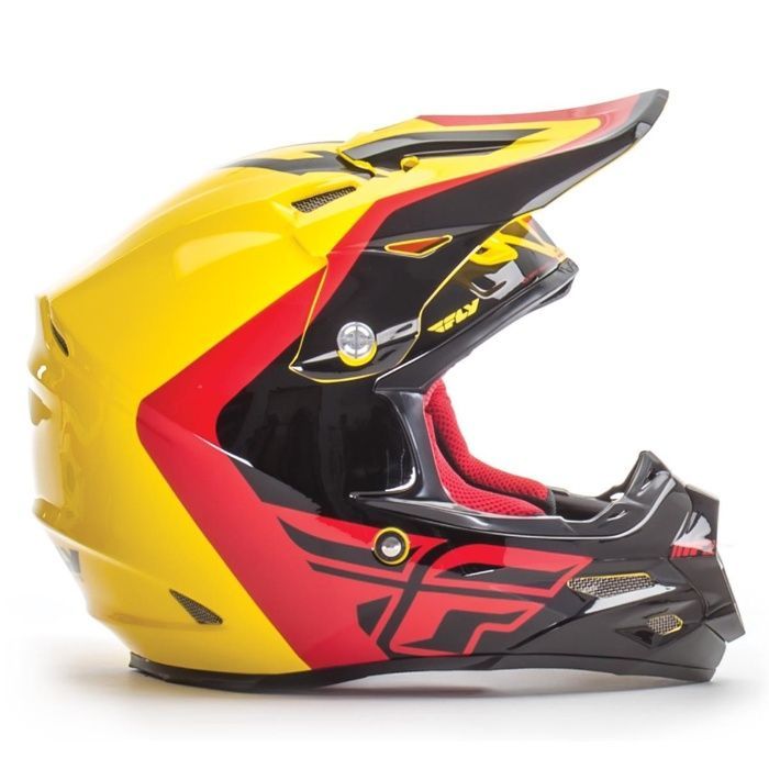 Шок цена!!! fly racing f2 pure yellow black red каска крос мотор мот