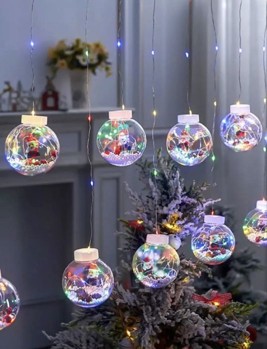 Гирлянды шары Санта