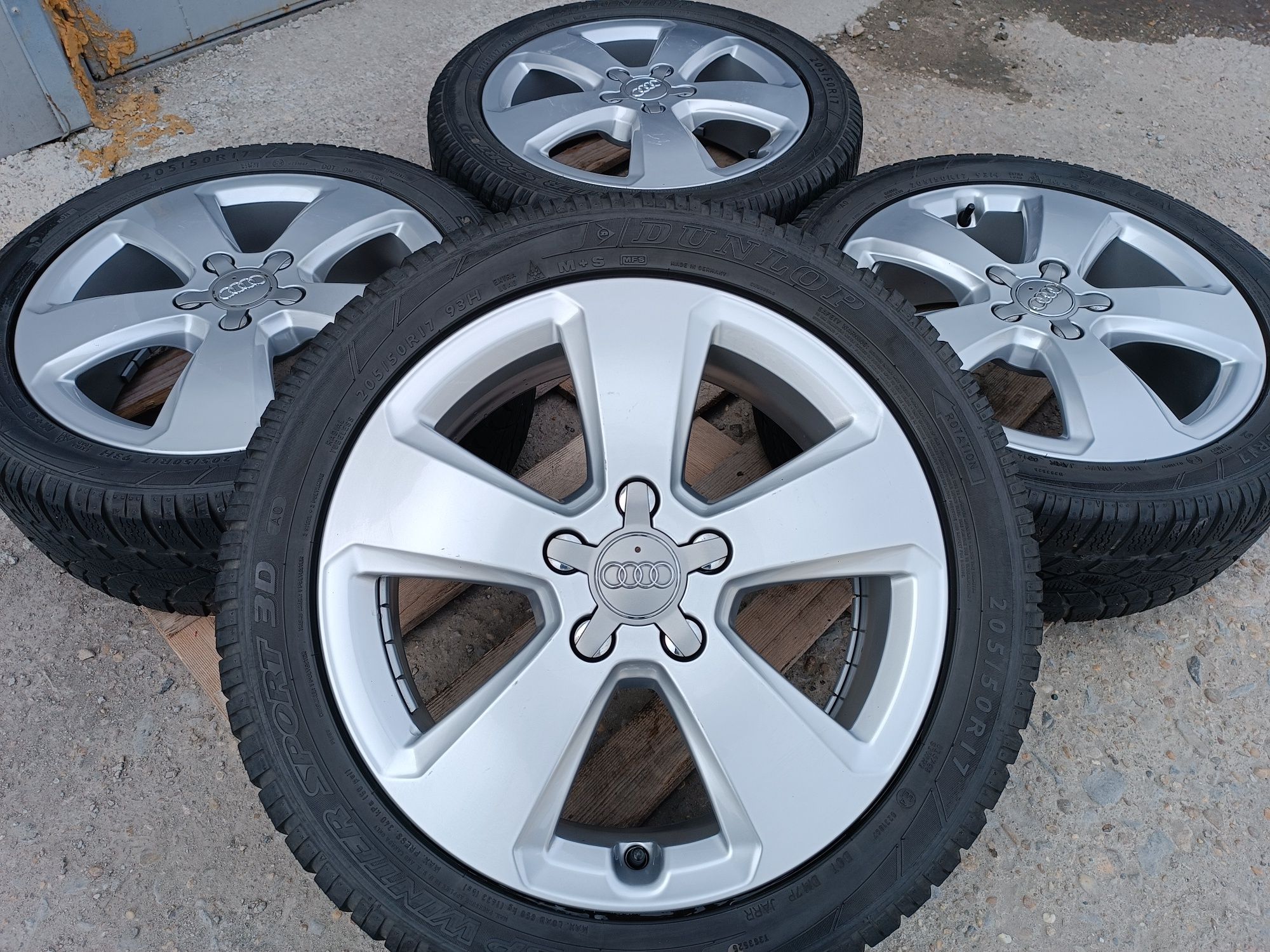 Лети джанти 17ки 5х112 Audi + зимни гуми 205/50/17 Dunlop