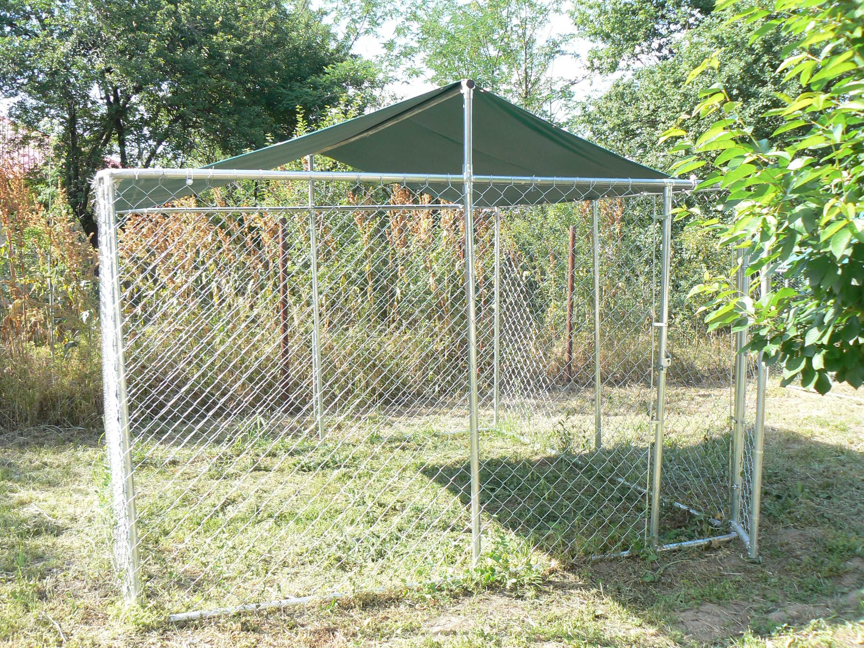 3x3m-1,8m Țarc Cusca Padoc pentru câini - Cu acoperiș din PVC 500g/m²