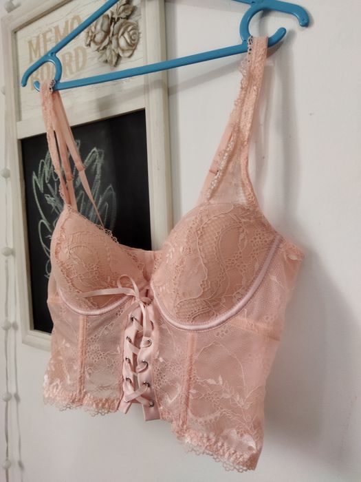 Bustiera corset superb roz din dantela Secret Possessions Xs-S 34/36