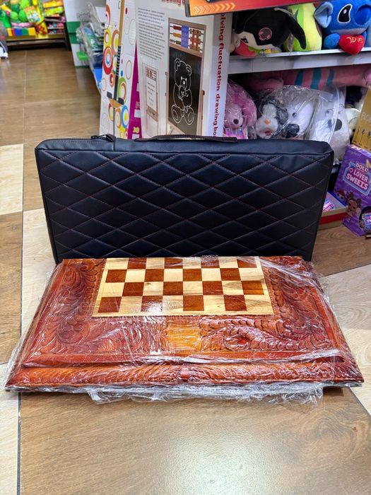 Нарды шахматы шашки 3 в 1 ручной работы