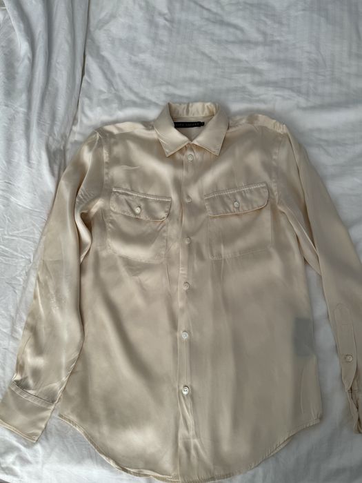 Cămașă Ralph Lauren din mătase naturală mărime S crem