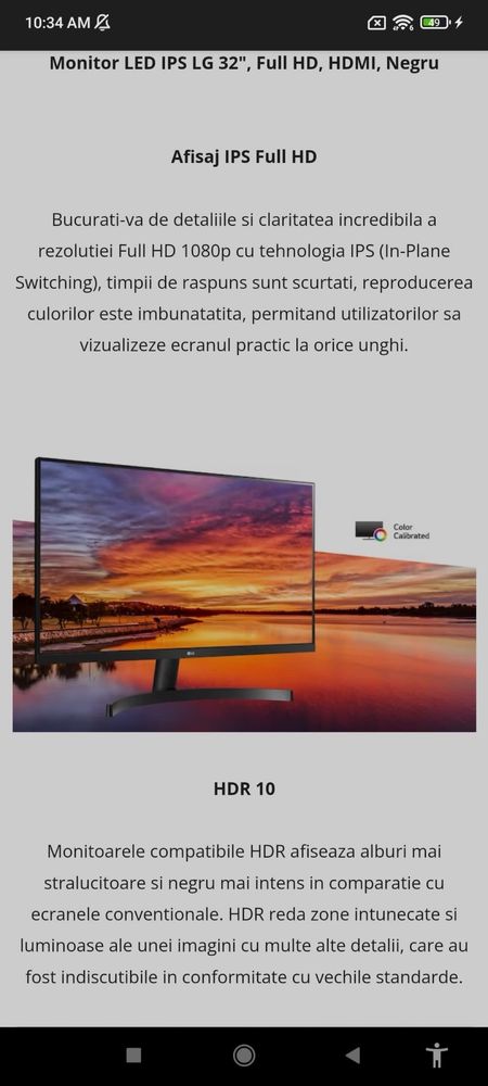 Monitor LED IPS LG 32” Full HD
