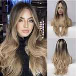 Peruca R74 Blonda Satena Ombre Suvite blonde Usor ondulata blond auriu