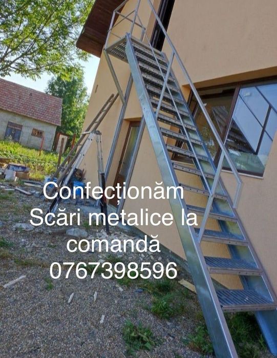 Scara metalica zincata exterioara pt  casa , beci și incendiu ISU