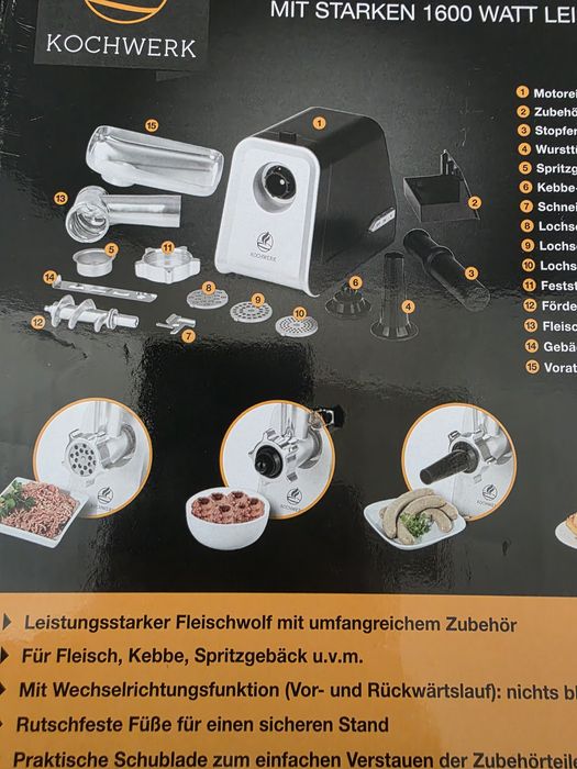 Vând Mașină electrică de tocat carne 1600 W Nouă Sigilată