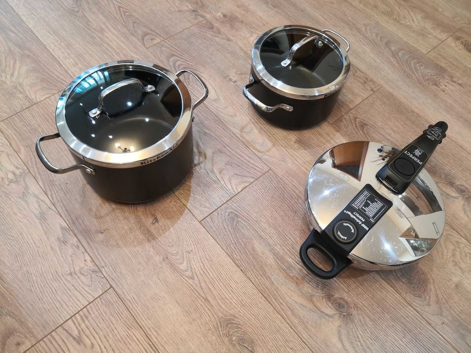 Тенджери KitchenAid - 2бр. и WMF тенджера под налягане