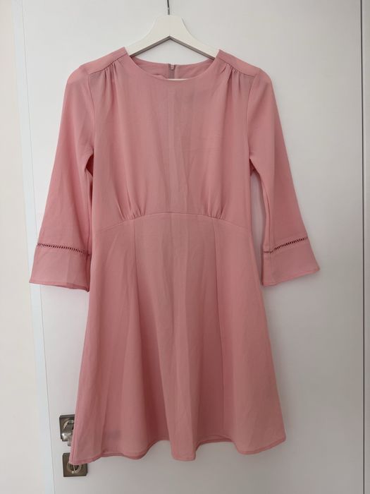 Розова Рокля с 3/4 ръкав