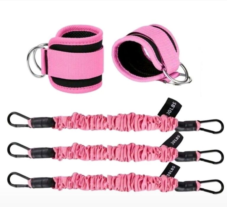 Тренировъчни ластици за глезени,розови