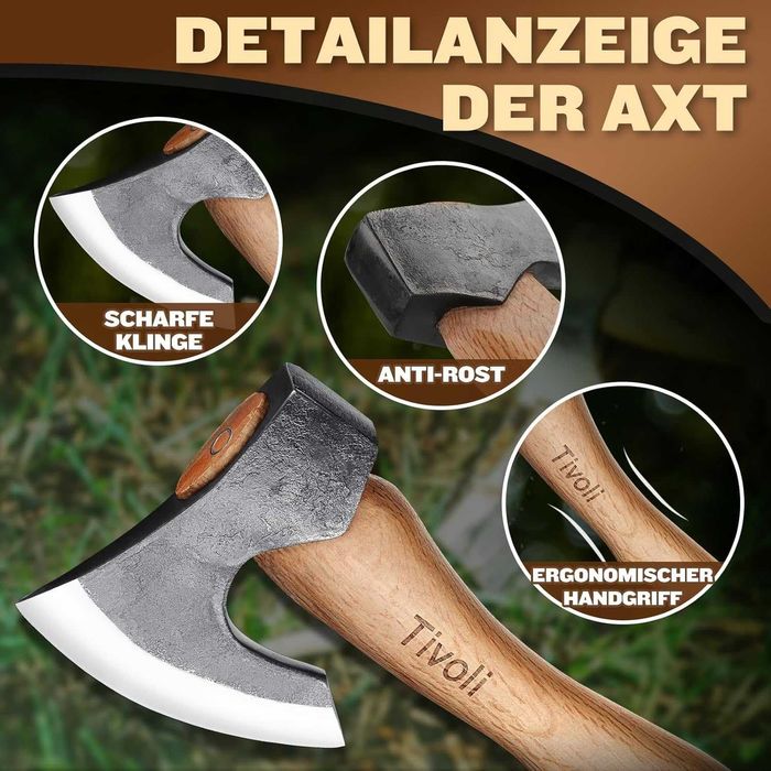 Topor viking forjat manual TIVOLI de 38 cm