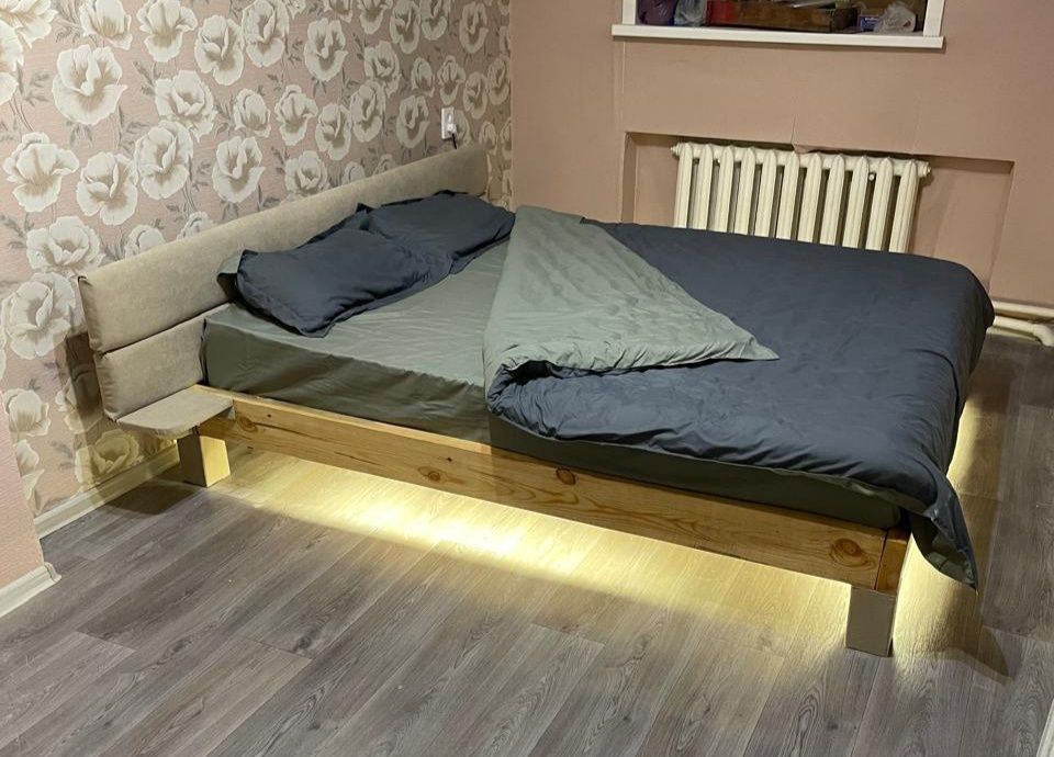 Продам кровать, ЭКО, ручная работа с подсветкой.