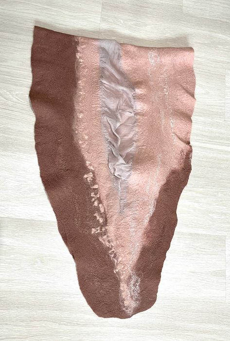 Esarfa unica din lana si matase naturala handmade NOUA