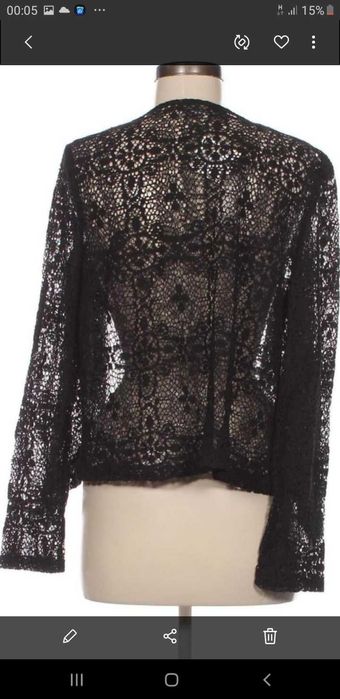 Cardigan dantelat negru