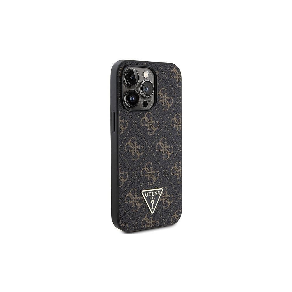 Оригинален кейс guess triangle metal logo за iphone 15 pro max black