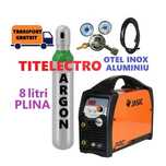 Aparat sudura aluminiu TIG 200P ACDC JASIC + tub argon 8L plin + ceas