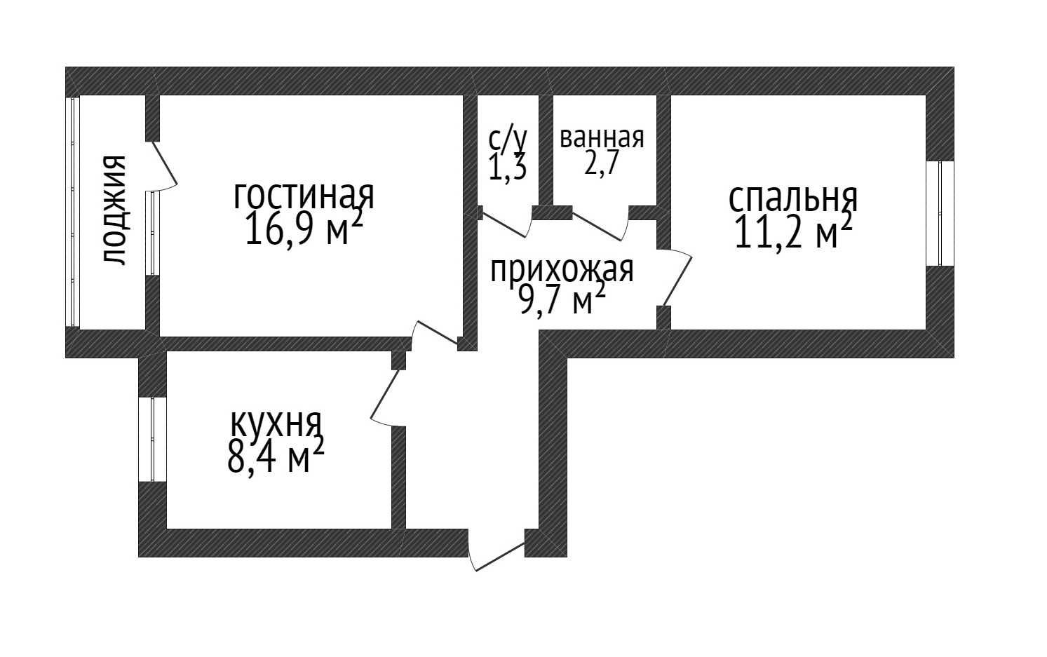 2х комн. КЖБИ, Улучшенная планировка, дом 1992 года