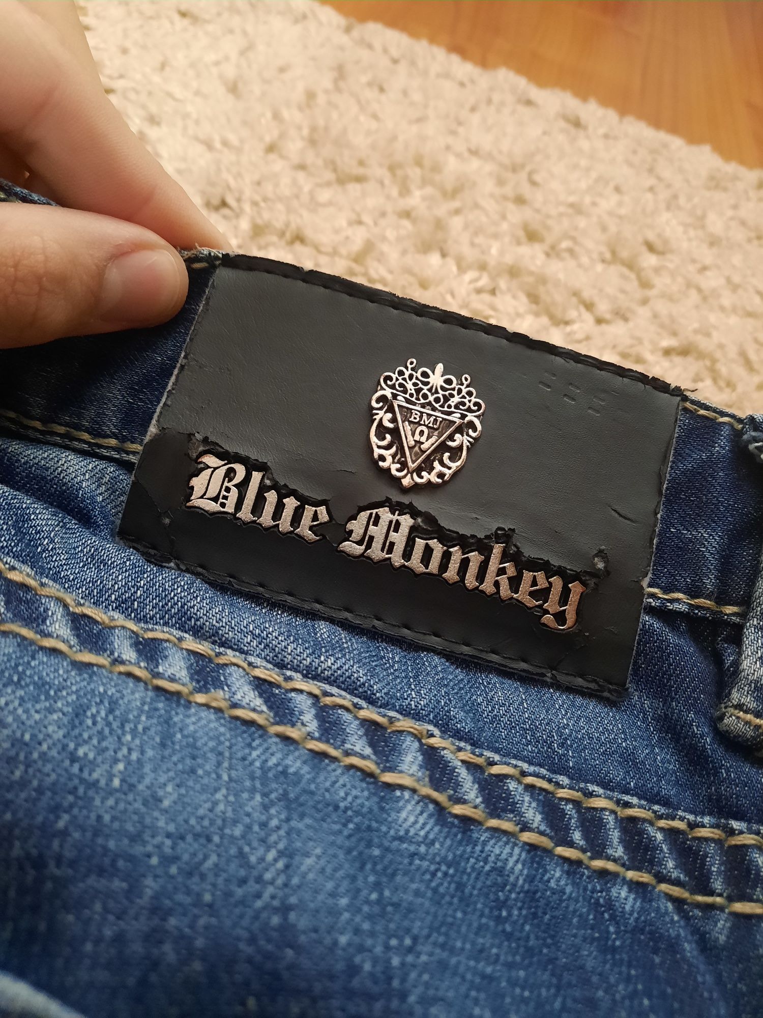 Blugi Y2K STYLE Blue Monkey