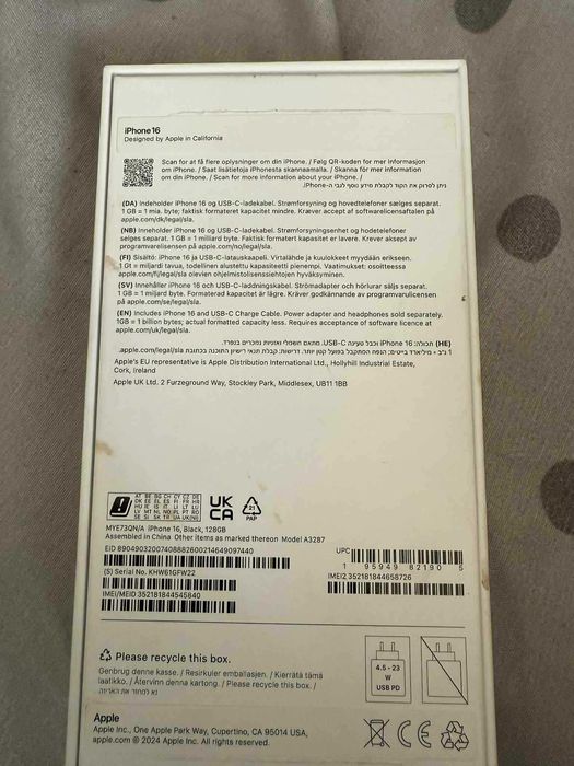 Vand Iiphone 16 black 128 GB Si tableta IPad (A16) 128GB
