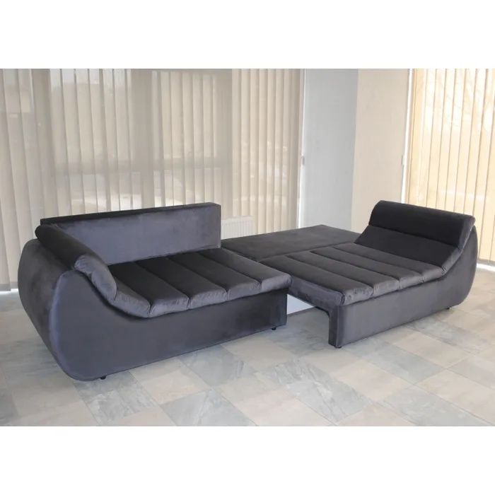 Canapea extensibilă 4 locuri Party,cu ladă,gri antracit,300x105x75,4C