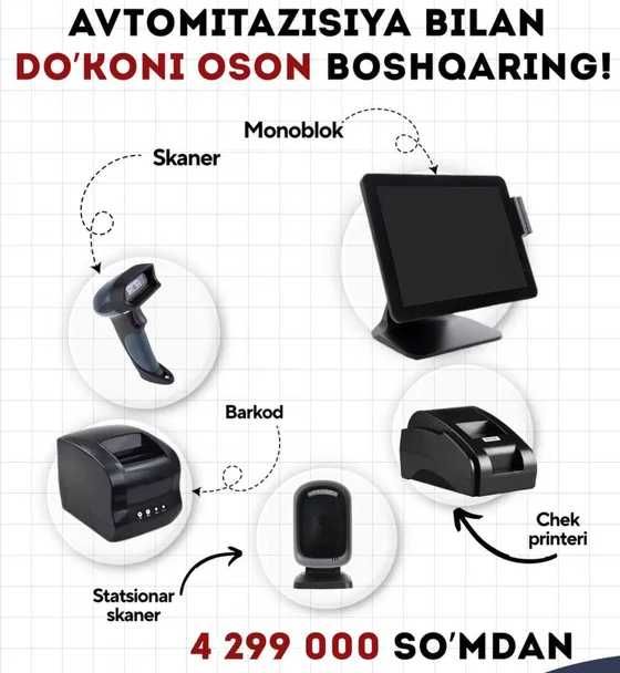 Monoblok kassa aparat dokon uchun POS Tizim Dokon