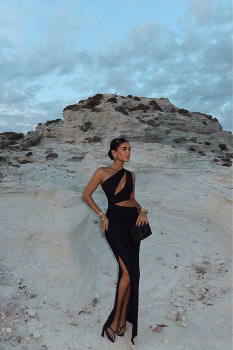 Официална дълга рокля с брокат