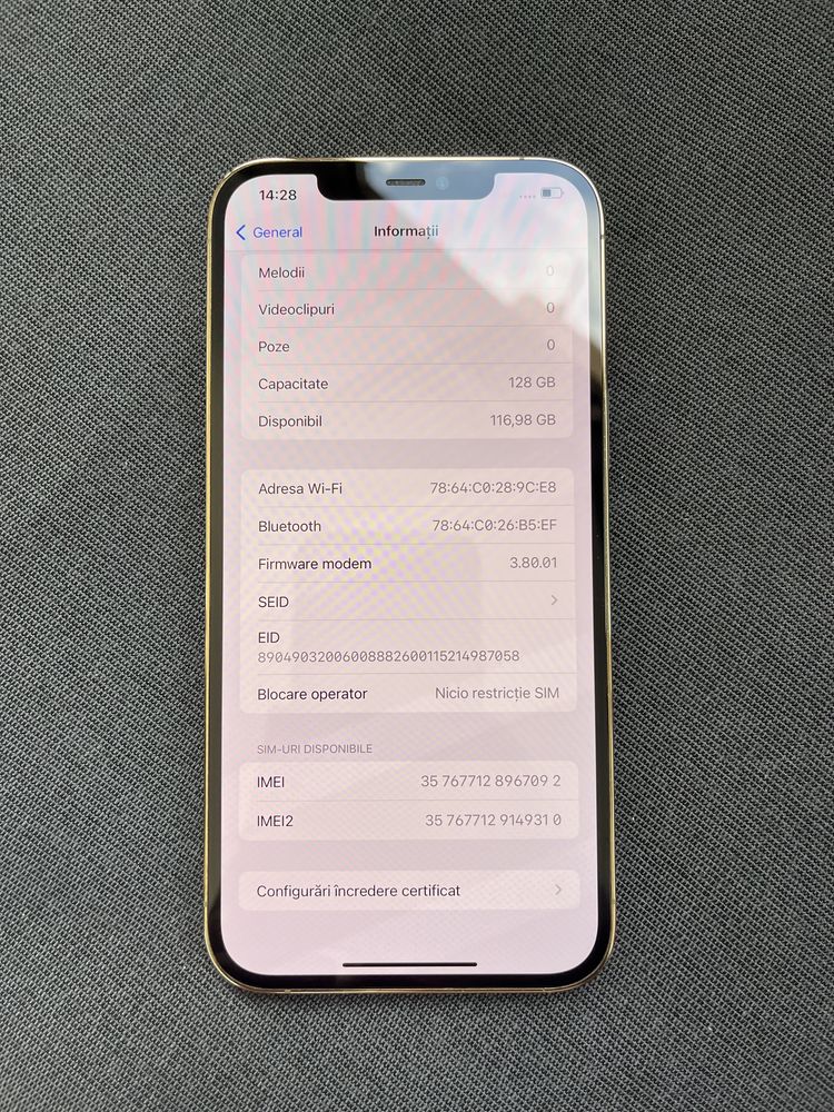 iPhone 12 PRO MAX Gold 128GB Neverlocked Impecabil