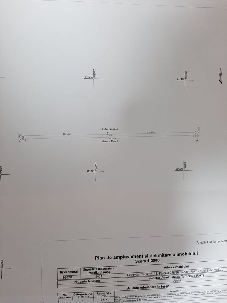 Teren strada Ioan Adam in spatele Spitalului Judetean
