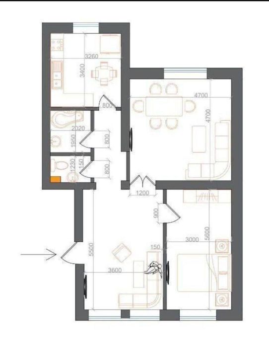ЖК Mashxadi Residence 3 ком/7/8 площадь 84м2. Паркентский, Пенная