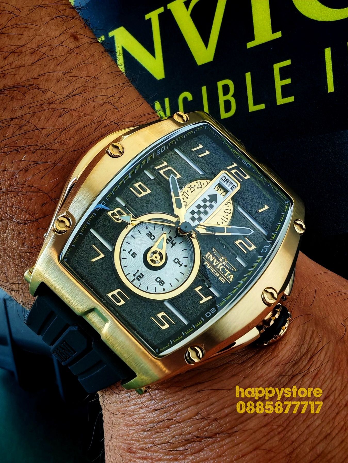 INVICTA Racing Monza Gold Steel 57 mm, Инвикта нов ръчен часовник