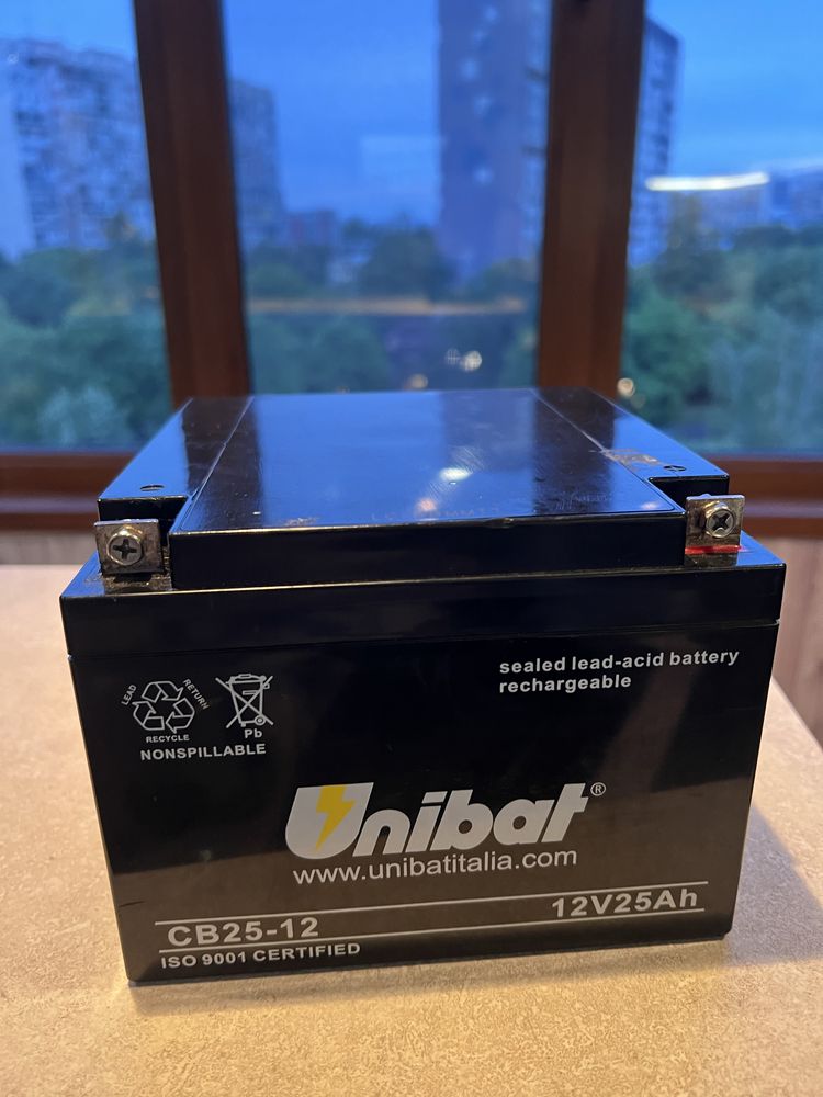 НОВ Акумулатор VRLA-батерия UNIBAT, 25 Ah, 12 V
