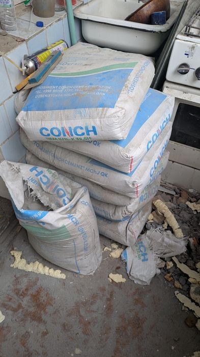 Цемент и песок 6 мешков