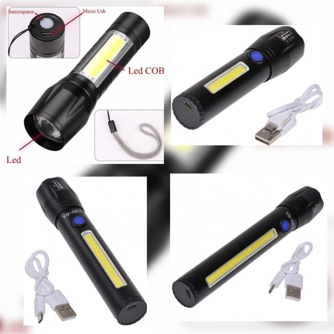 Lanterna Mana Led 3W cu Acumulator Lanterna LED 3W Tip Police