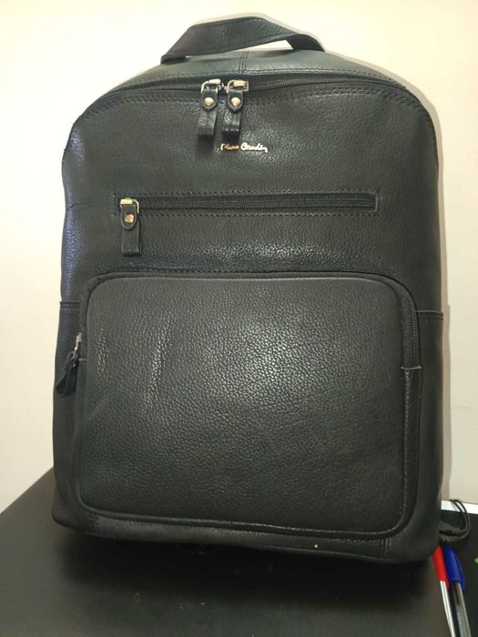 Rucsac din piele cu buzunar Pierre Cardin