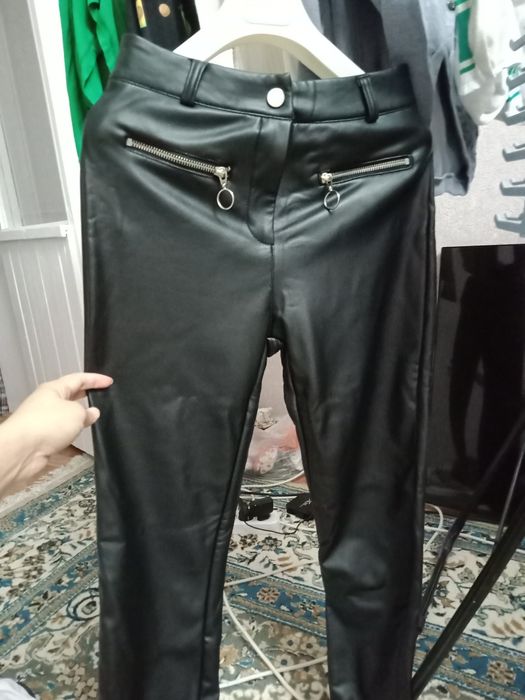 Лосины кожаные теплые